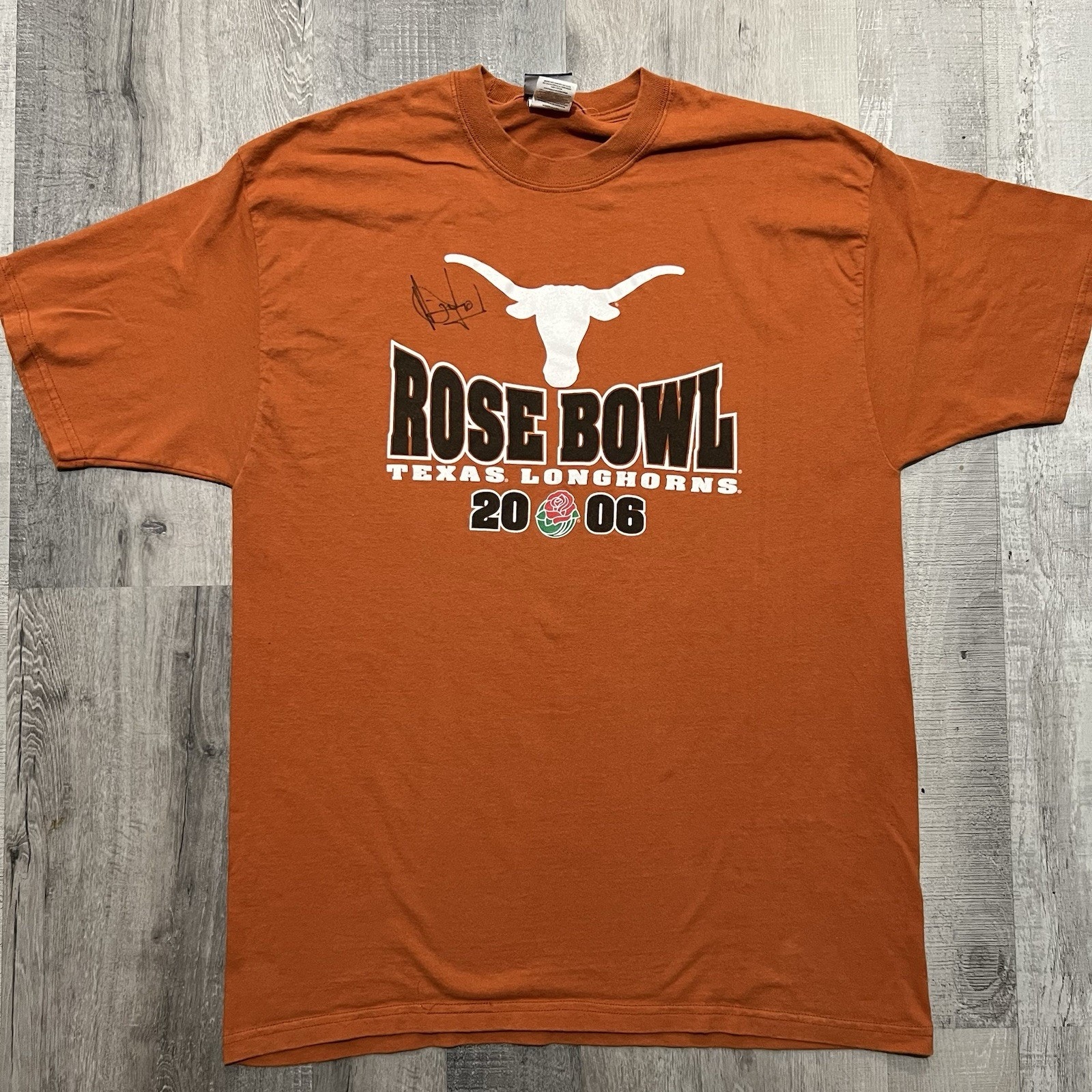 Vtg University Of Texas Longhorns 2006 Rose Bowl Ncaa Signature College Shirt